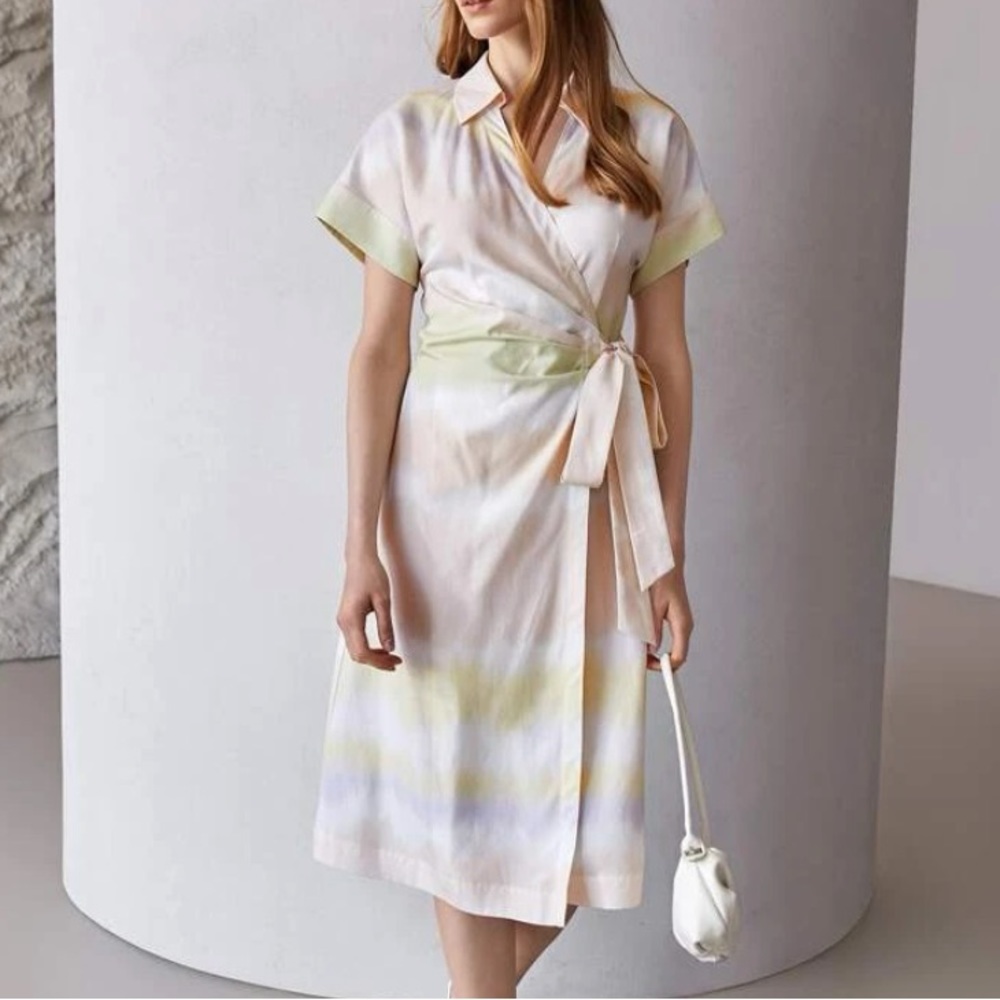 NEW MORF PREMIUM LINEN TIE-DYE SHIRT DRESS